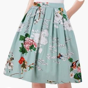 High waist A line flared skirt with pockets